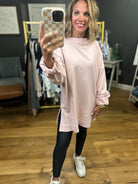 Given The Chance Tunic Sweatshirt - Blush-Easel-Anna Kaytes Boutique, Women's Fashion Boutique in Grinnell, Iowa