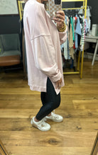 Given The Chance Tunic Sweatshirt - Blush-Easel-Anna Kaytes Boutique, Women's Fashion Boutique in Grinnell, Iowa