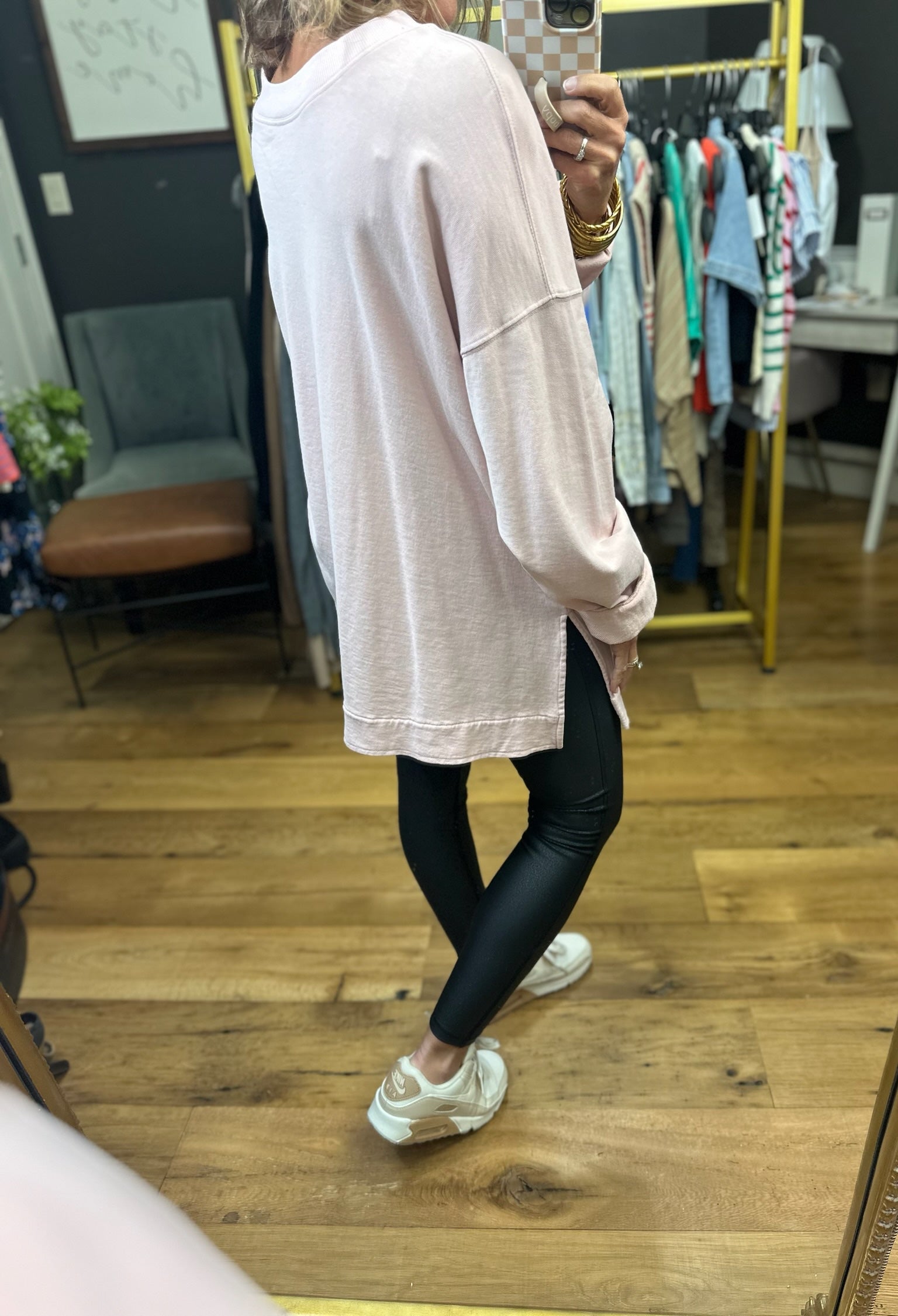 Given The Chance Tunic Sweatshirt - Blush-Easel-Anna Kaytes Boutique, Women's Fashion Boutique in Grinnell, Iowa