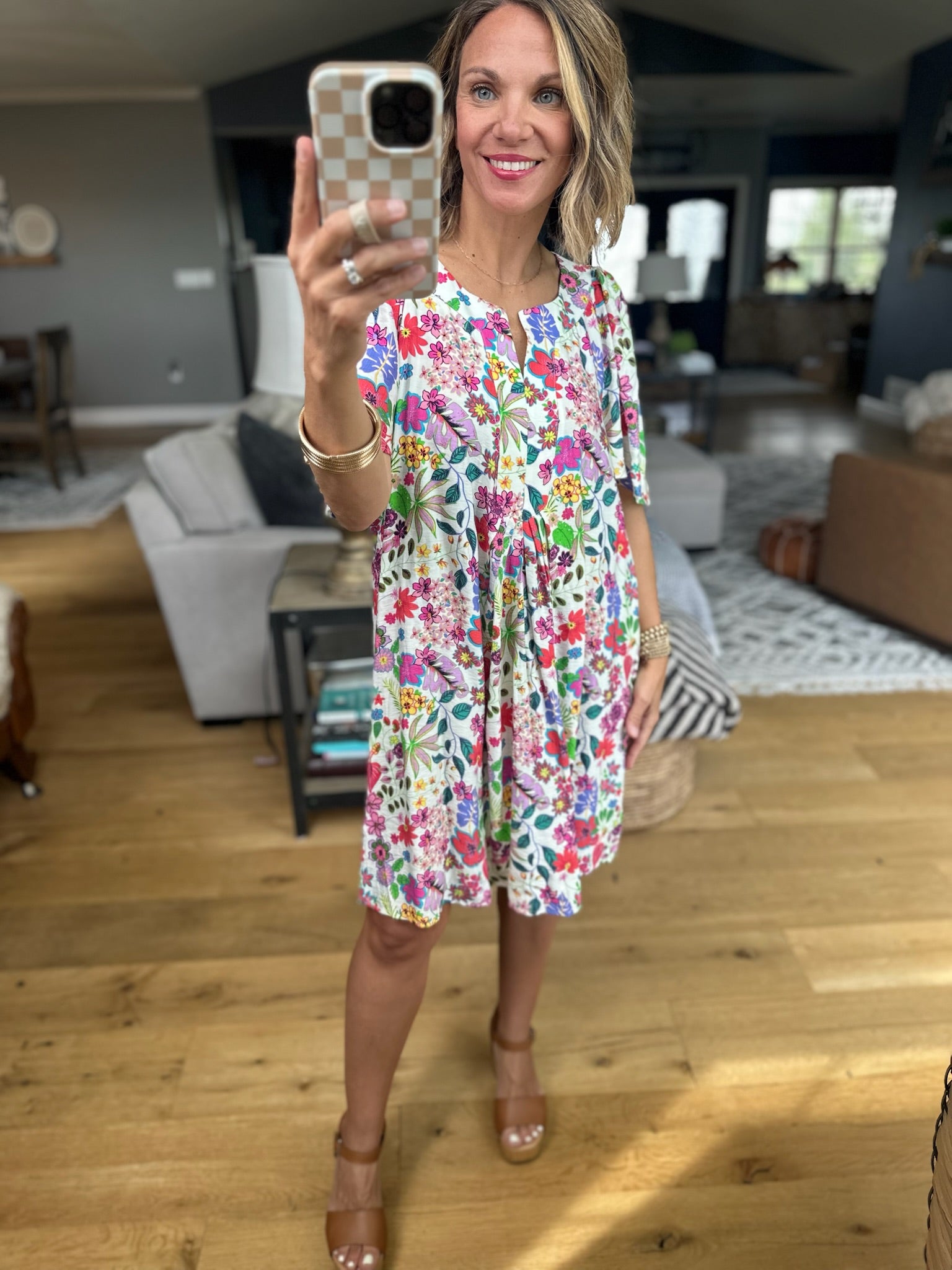 Find This Out Floral Dress - Pink Combo-Easel-Anna Kaytes Boutique, Women's Fashion Boutique in Grinnell, Iowa