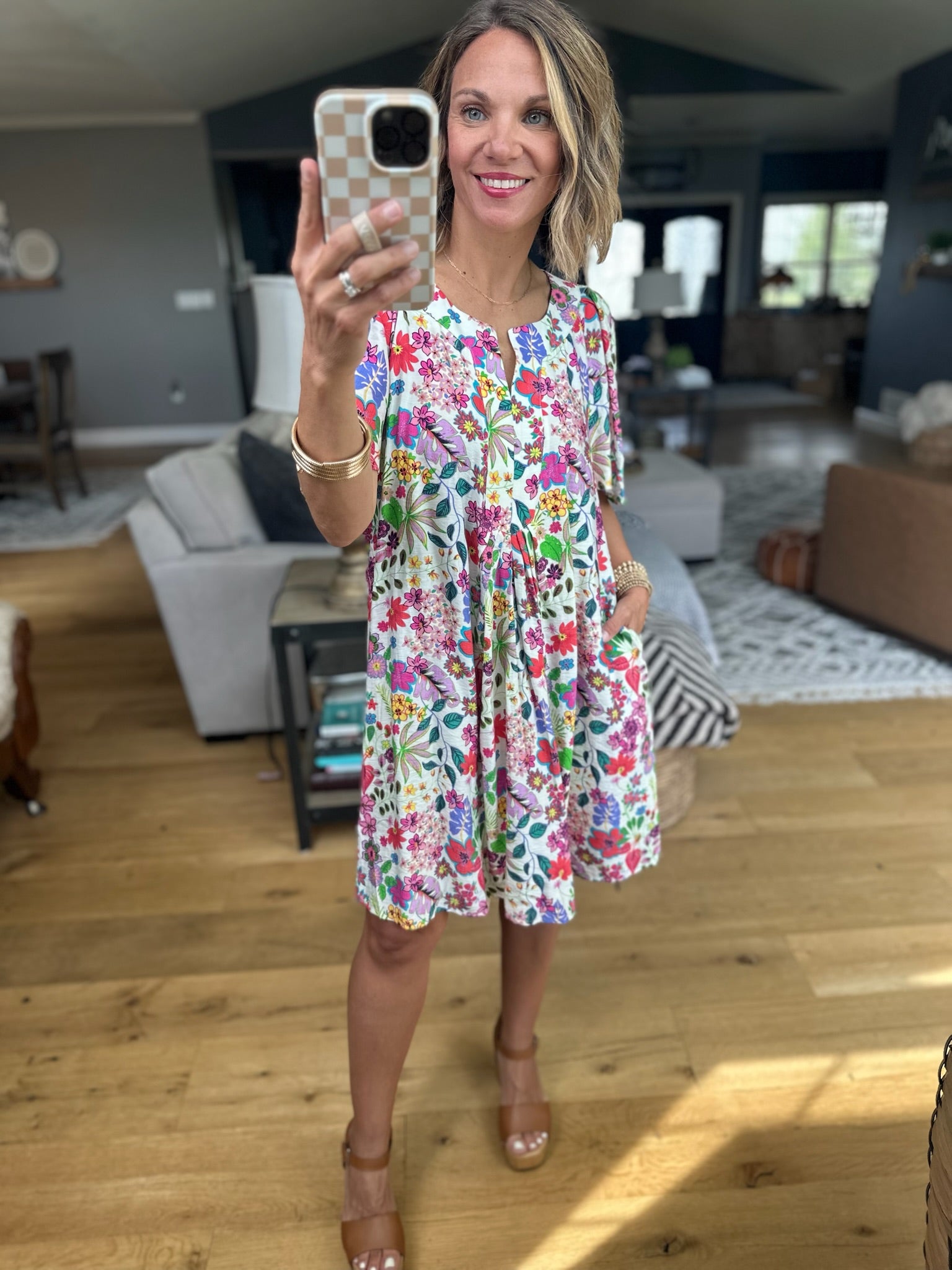 Find This Out Floral Dress - Pink Combo-Easel-Anna Kaytes Boutique, Women's Fashion Boutique in Grinnell, Iowa