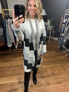 Piece By Piece Colorblock Cardigan Sweater - Black/Grey Multi-Cardigans-Doe & Rae 10158J-Anna Kaytes Boutique, Women's Fashion Boutique in Grinnell, Iowa