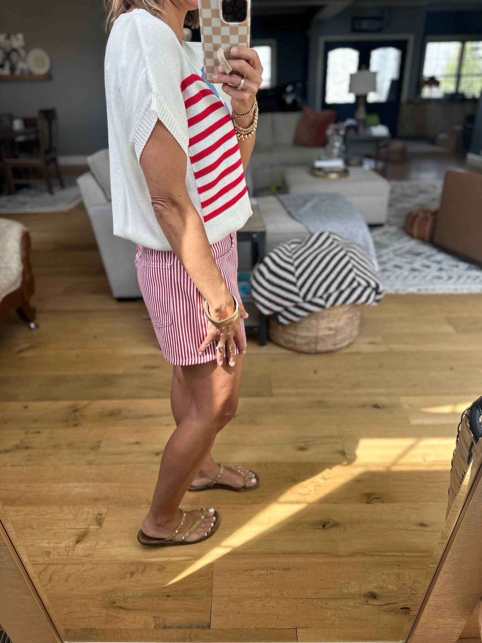 Born In The USA Flag Knit Top - White-Staccato-Anna Kaytes Boutique, Women's Fashion Boutique in Grinnell, Iowa