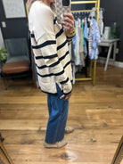 Ins and Outs Striped Sweater - Almond-Stacato-Anna Kaytes Boutique, Women's Fashion Boutique in Grinnell, Iowa