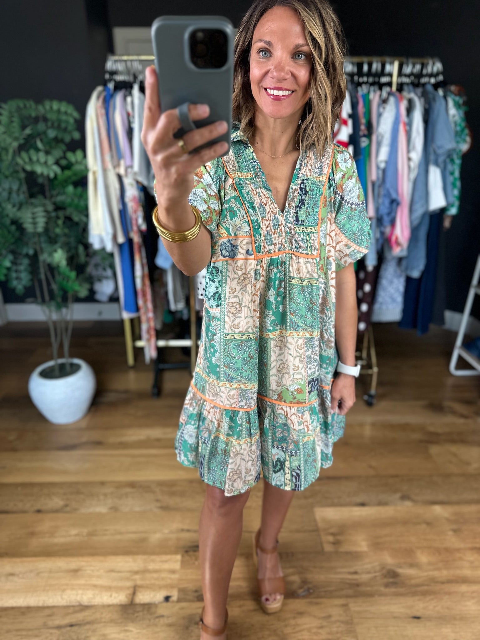 Down My Path Shift Dress-Dresses-Umgee-Anna Kaytes Boutique, Women's Fashion Boutique in Grinnell, Iowa
