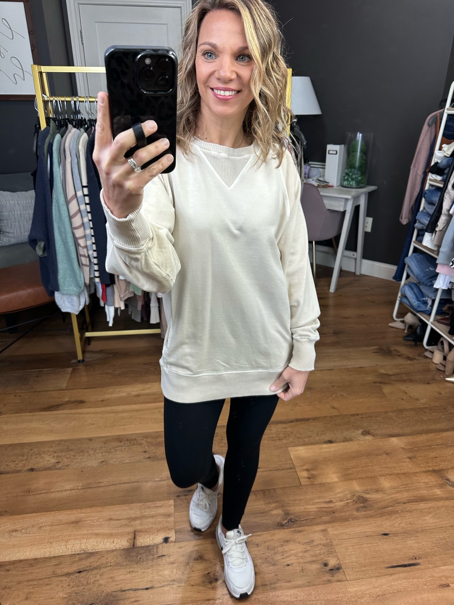 The Clara Pocket Crewneck Sweatshirt 2.0 - Multiple Options-Sweaters-Zenana TTW-5176D4-Anna Kaytes Boutique, Women's Fashion Boutique in Grinnell, Iowa