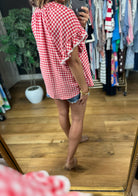 Picnic In The Park Gingham Top-Short Sleeves-Umgee-Anna Kaytes Boutique, Women's Fashion Boutique in Grinnell, Iowa