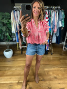 Picnic In The Park Gingham Top-Short Sleeves-Umgee-Anna Kaytes Boutique, Women's Fashion Boutique in Grinnell, Iowa