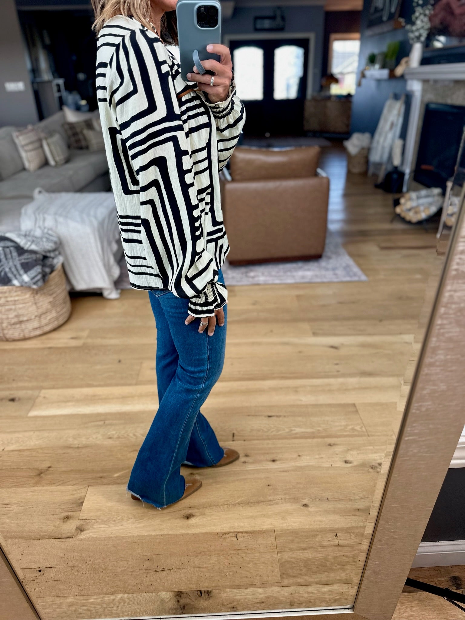 Golden Hour Patterned Top-THML-Anna Kaytes Boutique, Women's Fashion Boutique in Grinnell, Iowa