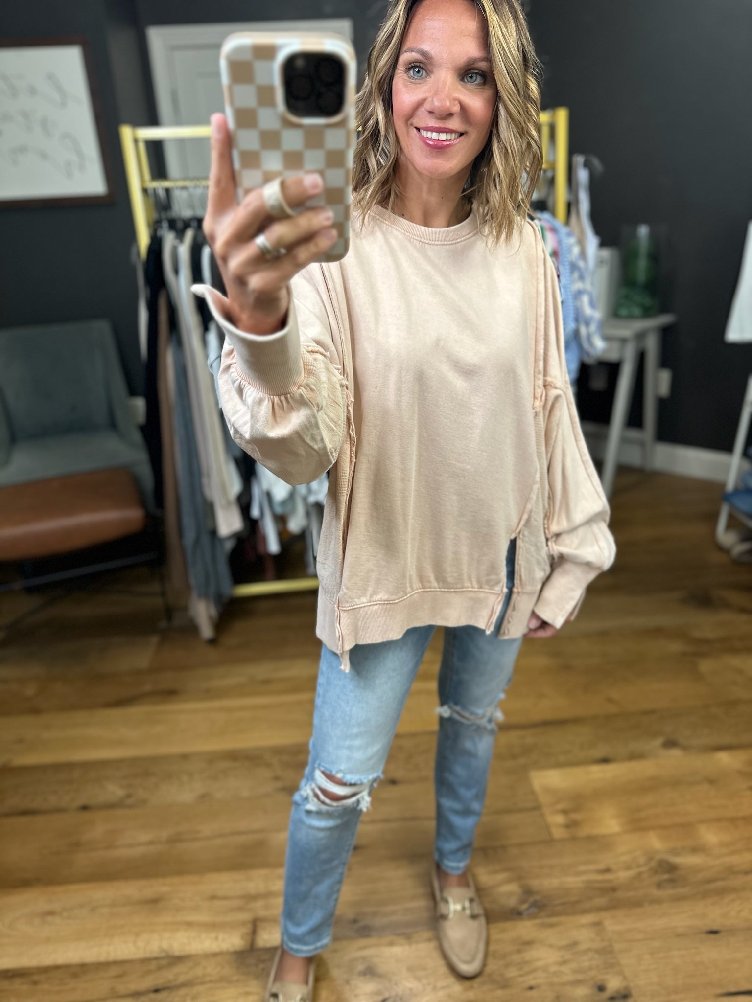Like The Last Time Textured Dolman Sleeve Crew - Multiple Options-Sweaters-Easel-Anna Kaytes Boutique, Women's Fashion Boutique in Grinnell, Iowa