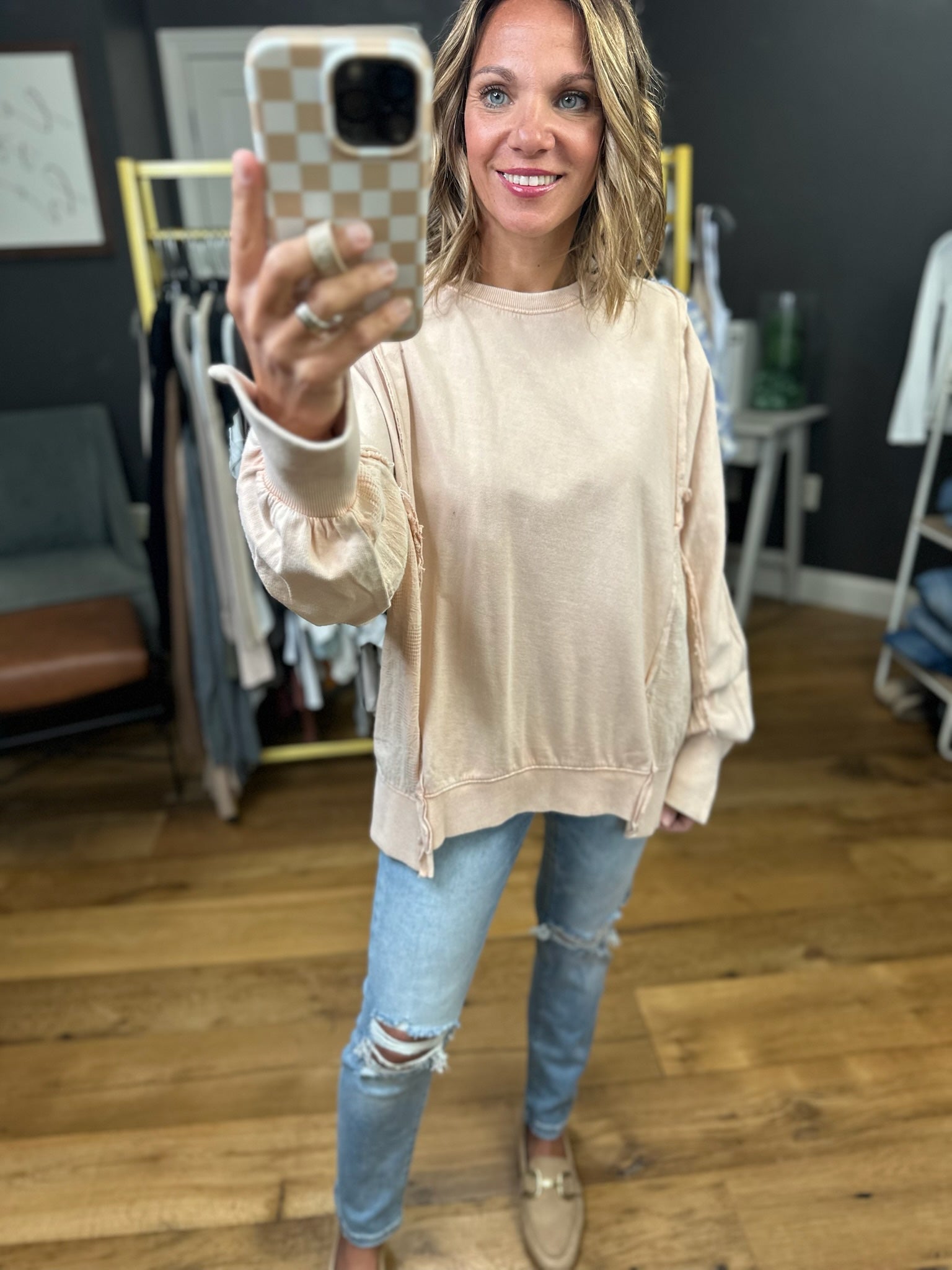 Like The Last Time Textured Dolman Sleeve Crew - Multiple Options-Sweaters-Easel-Anna Kaytes Boutique, Women's Fashion Boutique in Grinnell, Iowa
