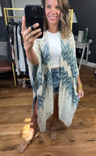 Festival Vibe Patterned Kimono - Navy-Kimonos-Urbanista 125u9021-Anna Kaytes Boutique, Women's Fashion Boutique in Grinnell, Iowa