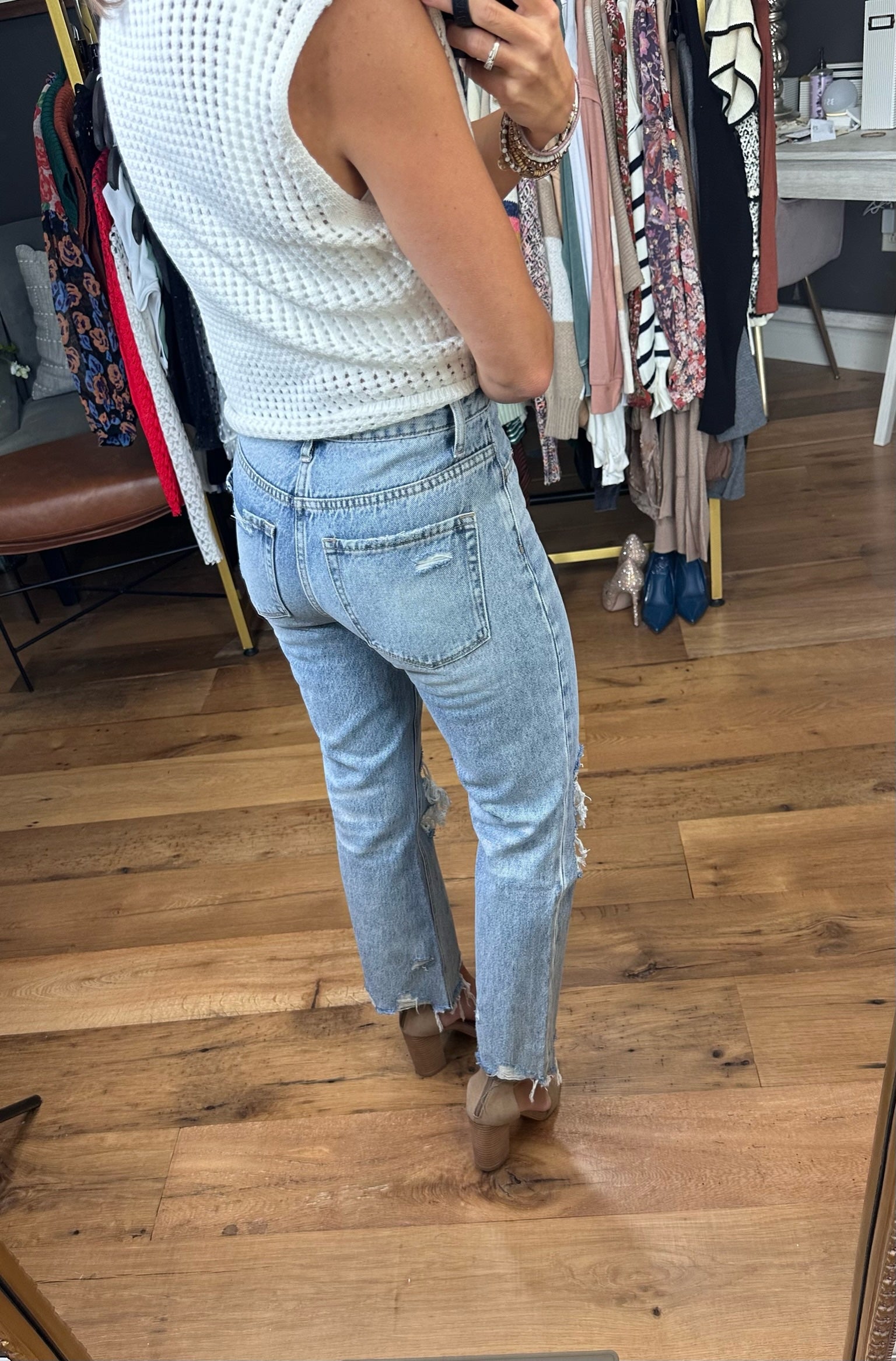 The Mallory Distressed Mom Jean