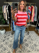 Match My Tone Striped Knit Top-Short Sleeves-Entro-Anna Kaytes Boutique, Women's Fashion Boutique in Grinnell, Iowa