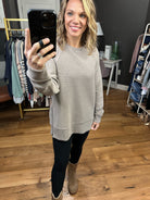 On The Outside Ribbed Crew With Zip Hem Detail - Multiple Options-Long Sleeves-Thread & Supply T2724ORKTS-Anna Kaytes Boutique, Women's Fashion Boutique in Grinnell, Iowa