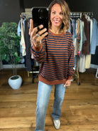 Something Cozy Striped Crewneck-Sweaters-Blu Pepper-Anna Kaytes Boutique, Women's Fashion Boutique in Grinnell, Iowa