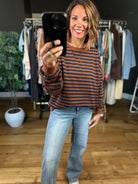 Something Cozy Striped Crewneck-Sweaters-Blu Pepper-Anna Kaytes Boutique, Women's Fashion Boutique in Grinnell, Iowa