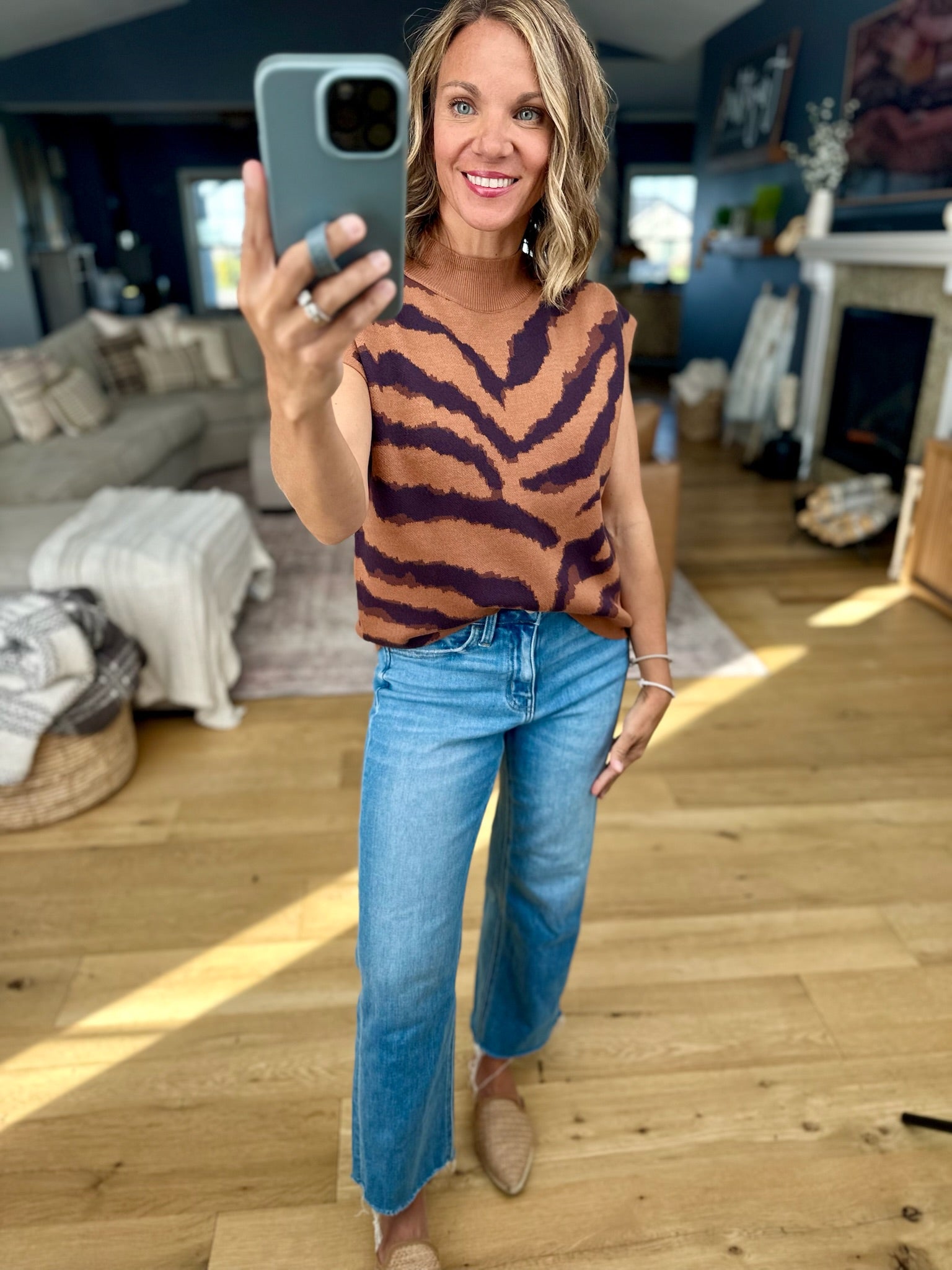 Loud For Fall Printed Knit Top-Entro-Anna Kaytes Boutique, Women's Fashion Boutique in Grinnell, Iowa