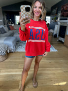 Born USA Bold Sweatshirt - Red-Z Supply-Anna Kaytes Boutique, Women's Fashion Boutique in Grinnell, Iowa