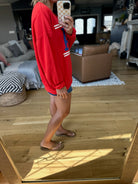 Born USA Bold Sweatshirt - Red-Z Supply-Anna Kaytes Boutique, Women's Fashion Boutique in Grinnell, Iowa