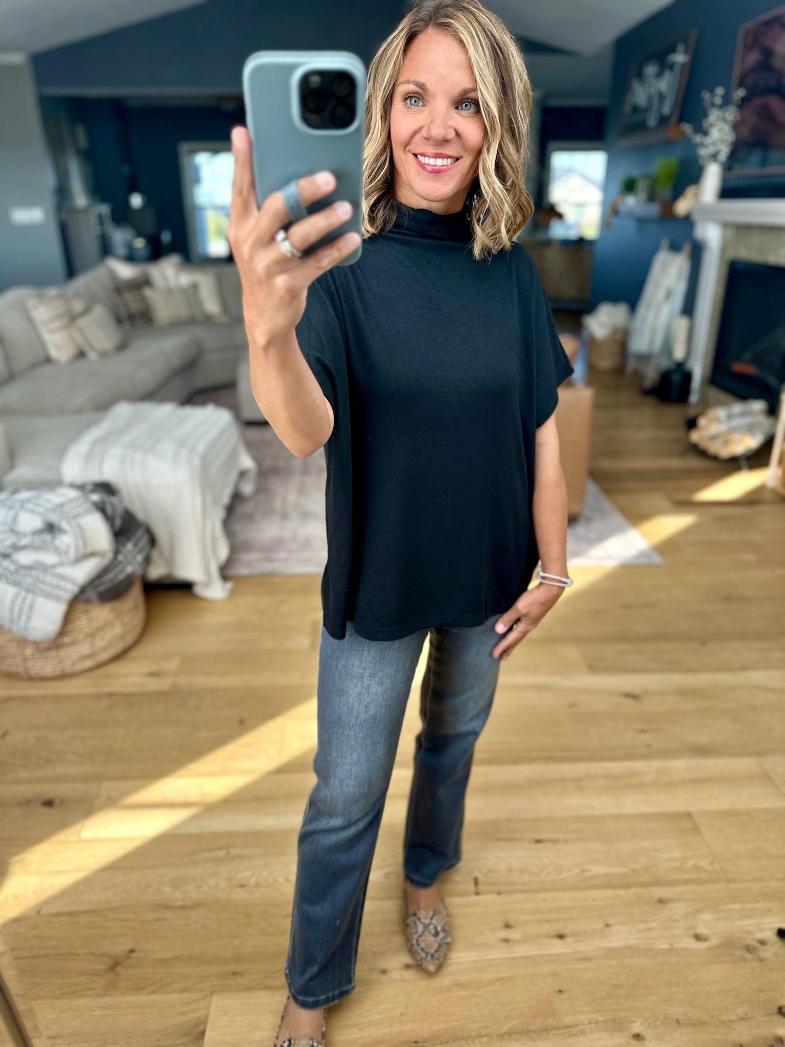 All The Possibilities Mock-Neck Top-sweater-Entro-Anna Kaytes Boutique, Women's Fashion Boutique in Grinnell, Iowa