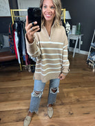 Happens So Fast Striped Sweater With Zipper Detail - Multiple Options-In Loom ILS8801-Anna Kaytes Boutique, Women's Fashion Boutique in Grinnell, Iowa