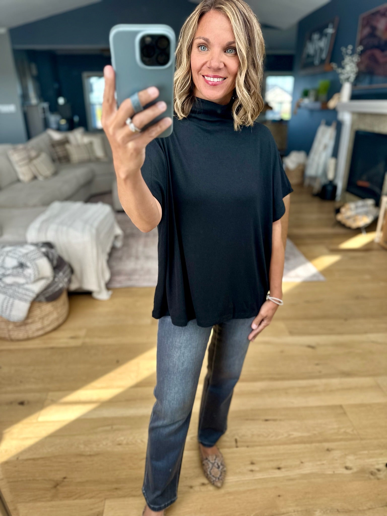 All The Possibilities Mock-Neck Top-sweater-Entro-Anna Kaytes Boutique, Women's Fashion Boutique in Grinnell, Iowa