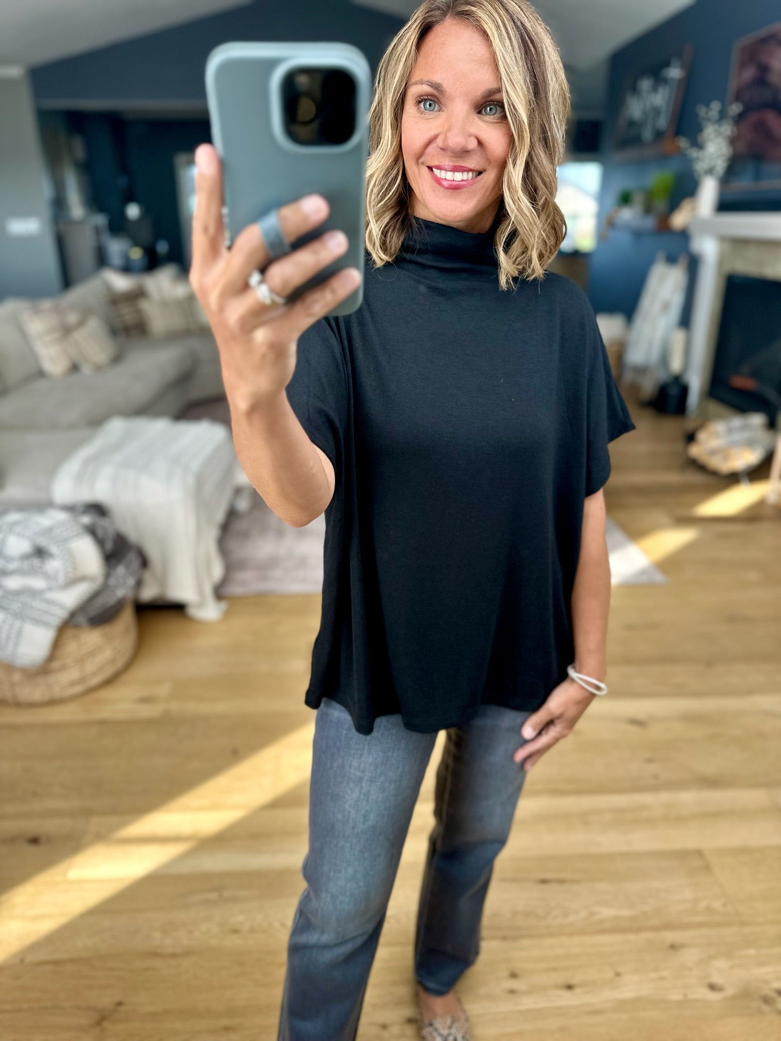 All The Possibilities Mock-Neck Top-sweater-Entro-Anna Kaytes Boutique, Women's Fashion Boutique in Grinnell, Iowa