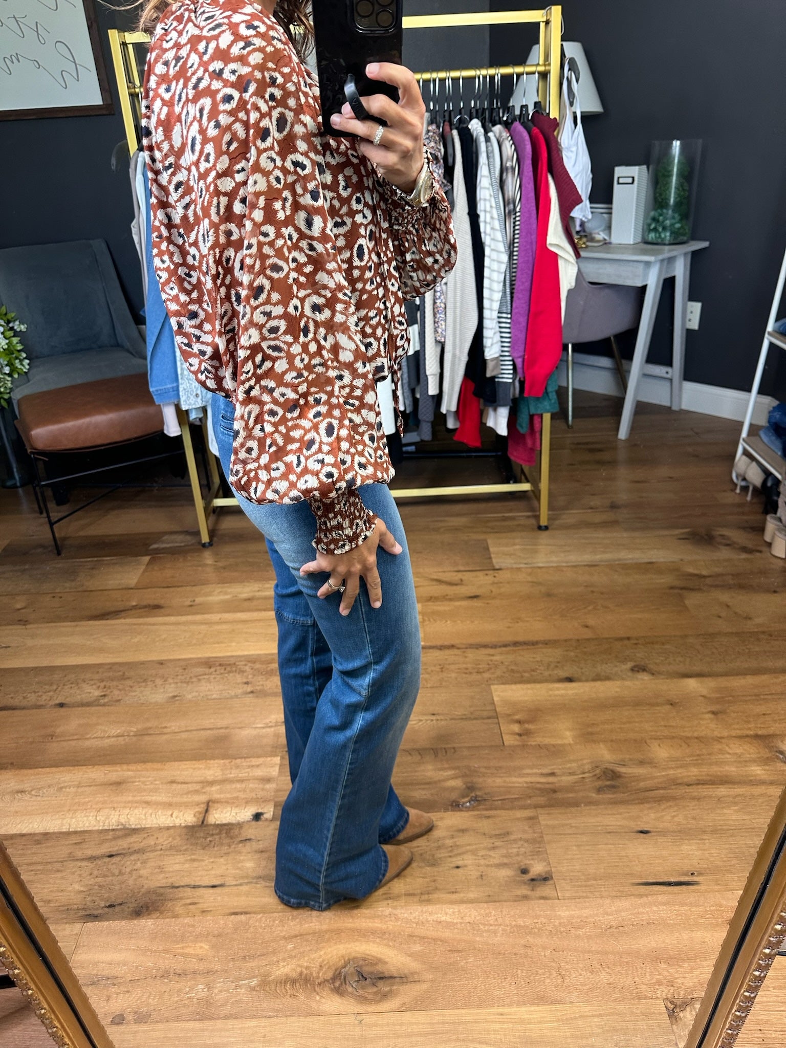 Called Connection Animal Print Top - Chocolate-Eesome-Anna Kaytes Boutique, Women's Fashion Boutique in Grinnell, Iowa