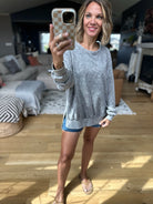 Right Away Washed Crew Sweatshirt-Blu Pepper-Anna Kaytes Boutique, Women's Fashion Boutique in Grinnell, Iowa