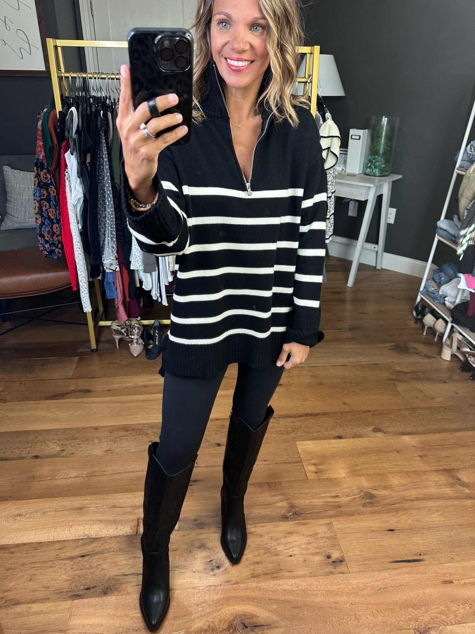 Happens So Fast Striped Sweater With Zipper Detail - Multiple Options