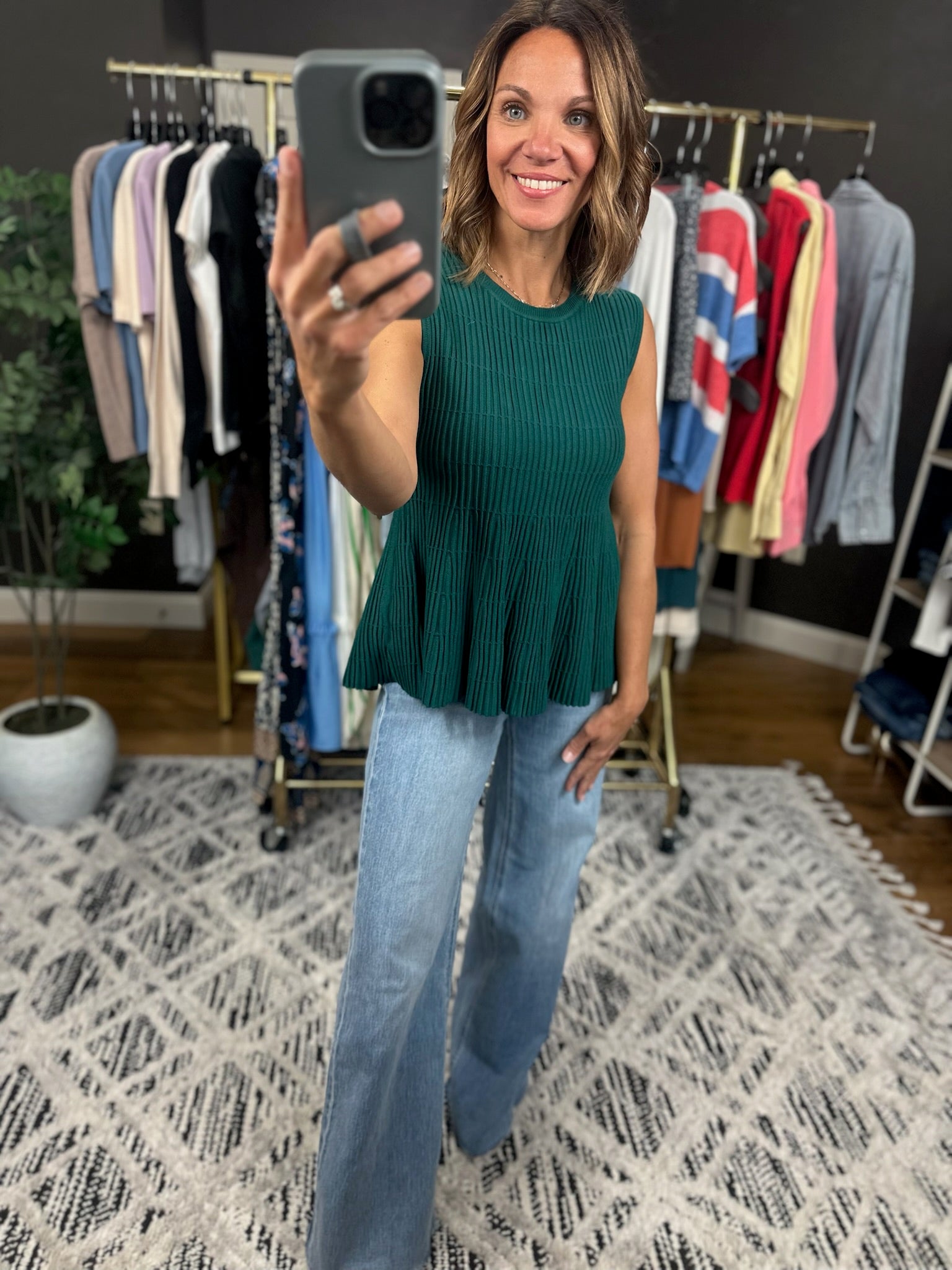 Something Better Peplum Textured Top-Sweaters-Wishlist-Anna Kaytes Boutique, Women's Fashion Boutique in Grinnell, Iowa