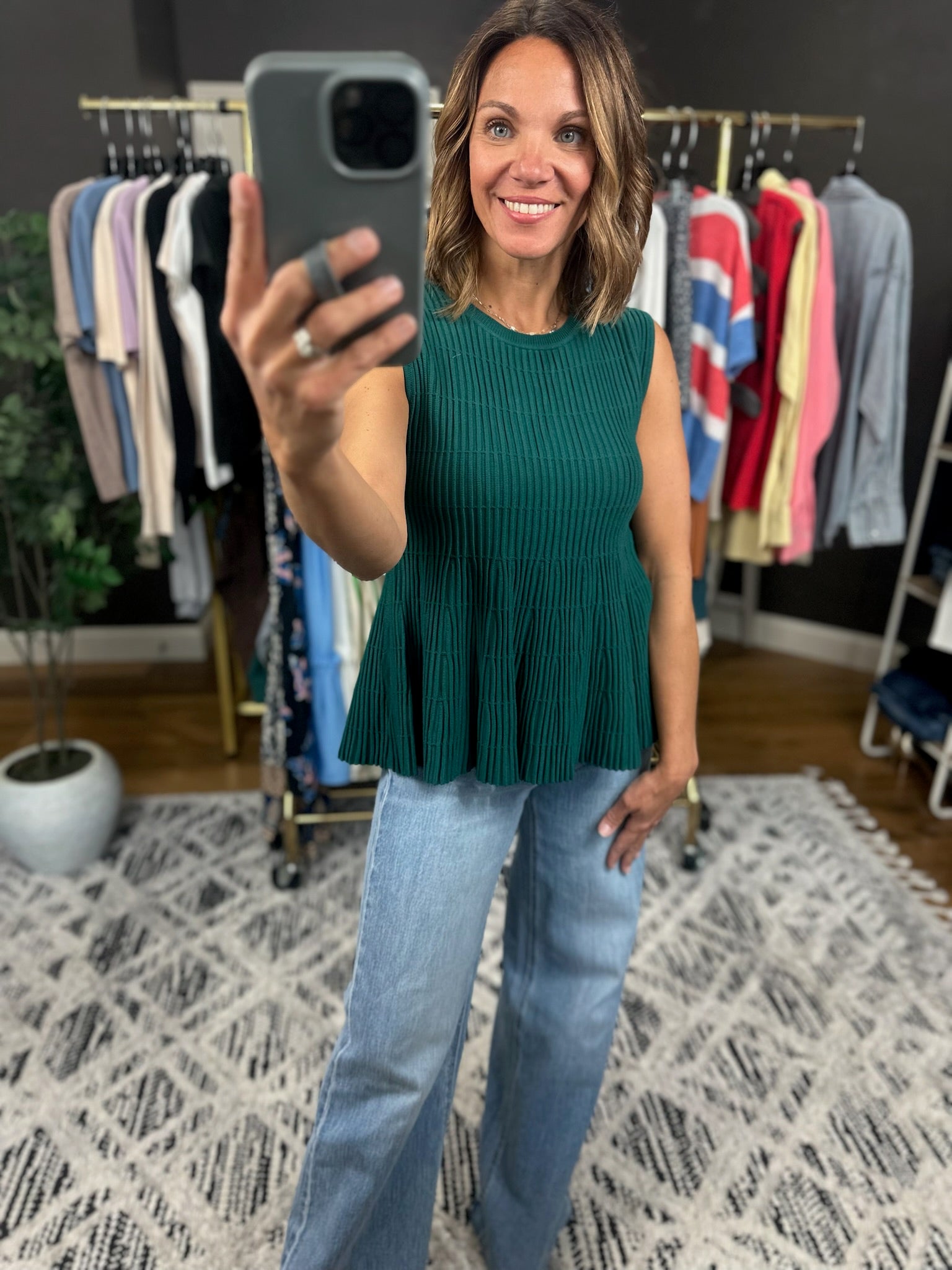 Something Better Peplum Textured Top-Sweaters-Wishlist-Anna Kaytes Boutique, Women's Fashion Boutique in Grinnell, Iowa