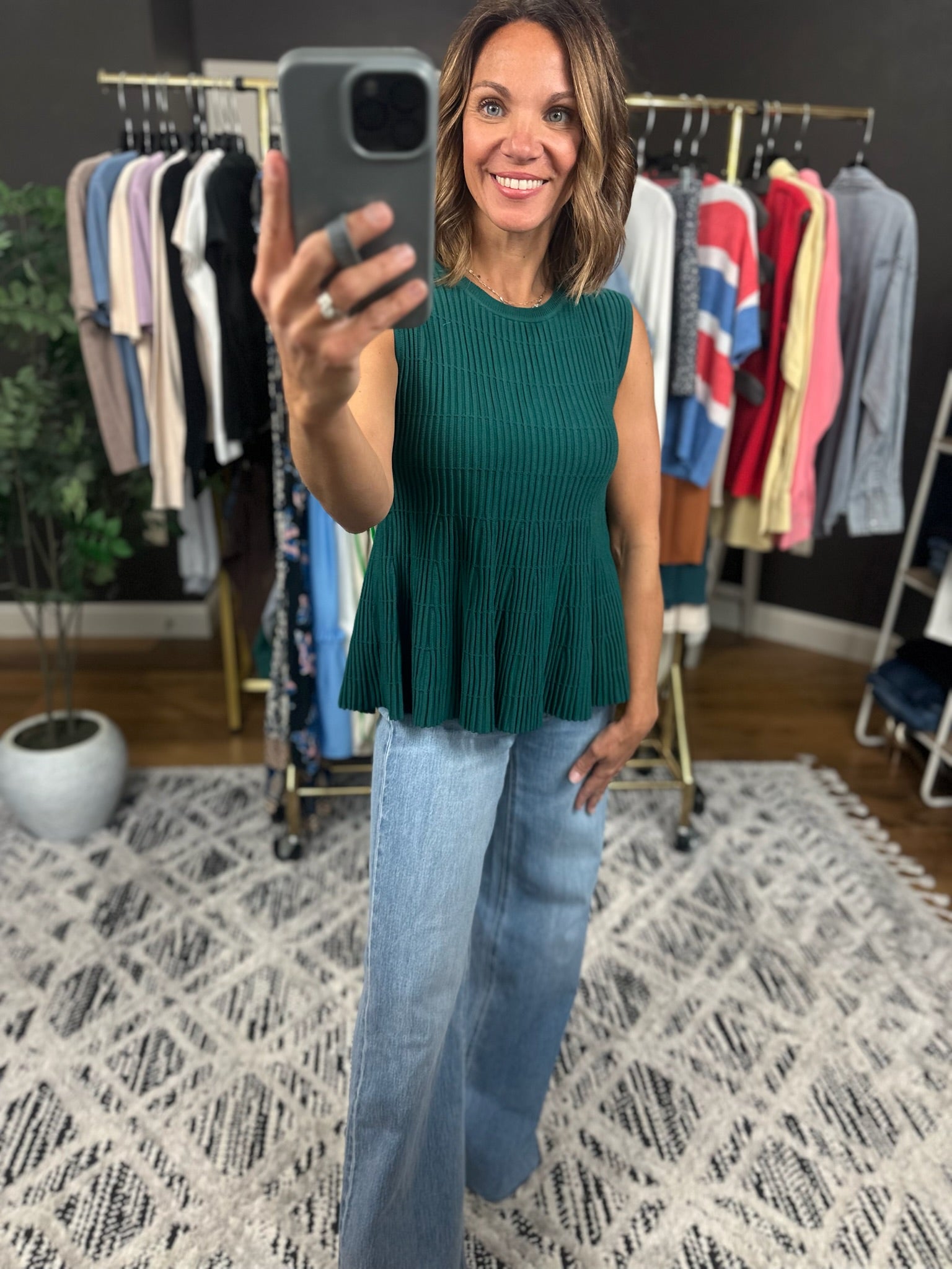 Something Better Peplum Textured Top-Sweaters-Wishlist-Anna Kaytes Boutique, Women's Fashion Boutique in Grinnell, Iowa