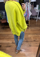 More Than You Know Side-Slit Sweater - Lime-Sweaters-Entro-Anna Kaytes Boutique, Women's Fashion Boutique in Grinnell, Iowa