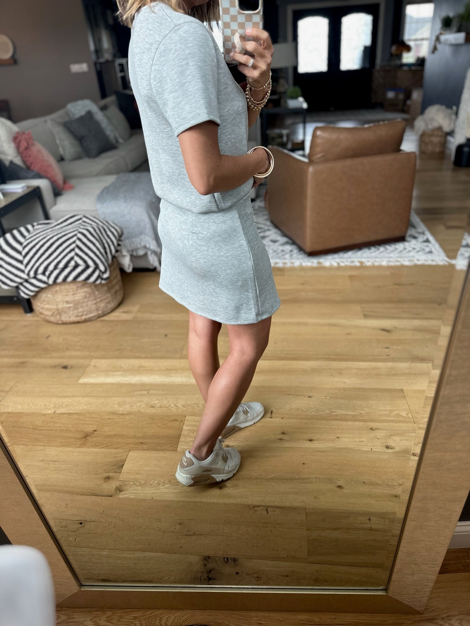 Worth A Shot Skort + Tee Set - Heather Grey-Wasabi & Mint-Anna Kaytes Boutique, Women's Fashion Boutique in Grinnell, Iowa