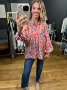 See This Through Patterned Top - Raspberry-Eesome-Anna Kaytes Boutique, Women's Fashion Boutique in Grinnell, Iowa