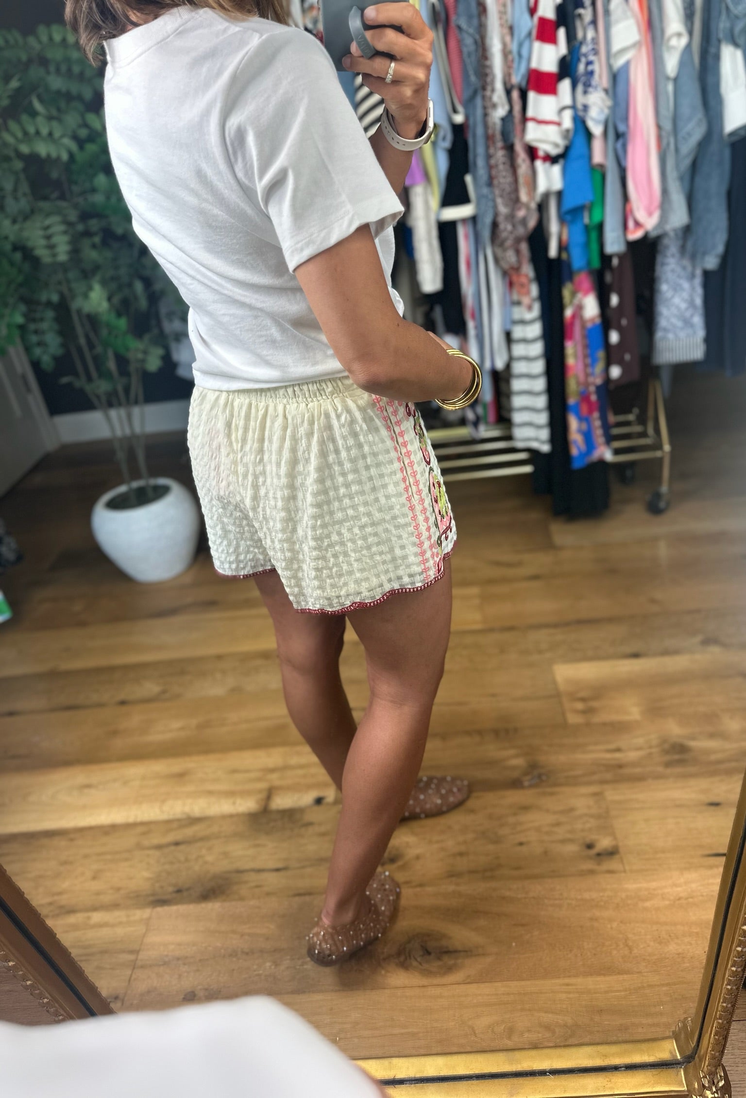 Sweetheart Stroll Embroidered Shorts-Shorts-THML-Anna Kaytes Boutique, Women's Fashion Boutique in Grinnell, Iowa