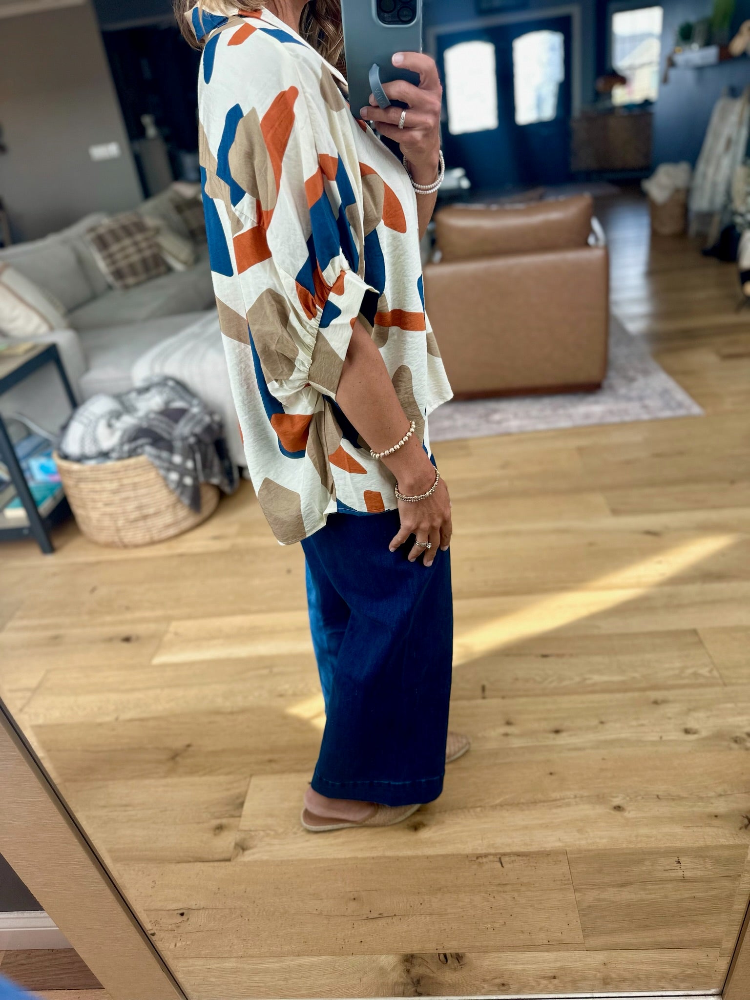 Wild Darling Patterned Button-Down Top-Day & Moon-Anna Kaytes Boutique, Women's Fashion Boutique in Grinnell, Iowa