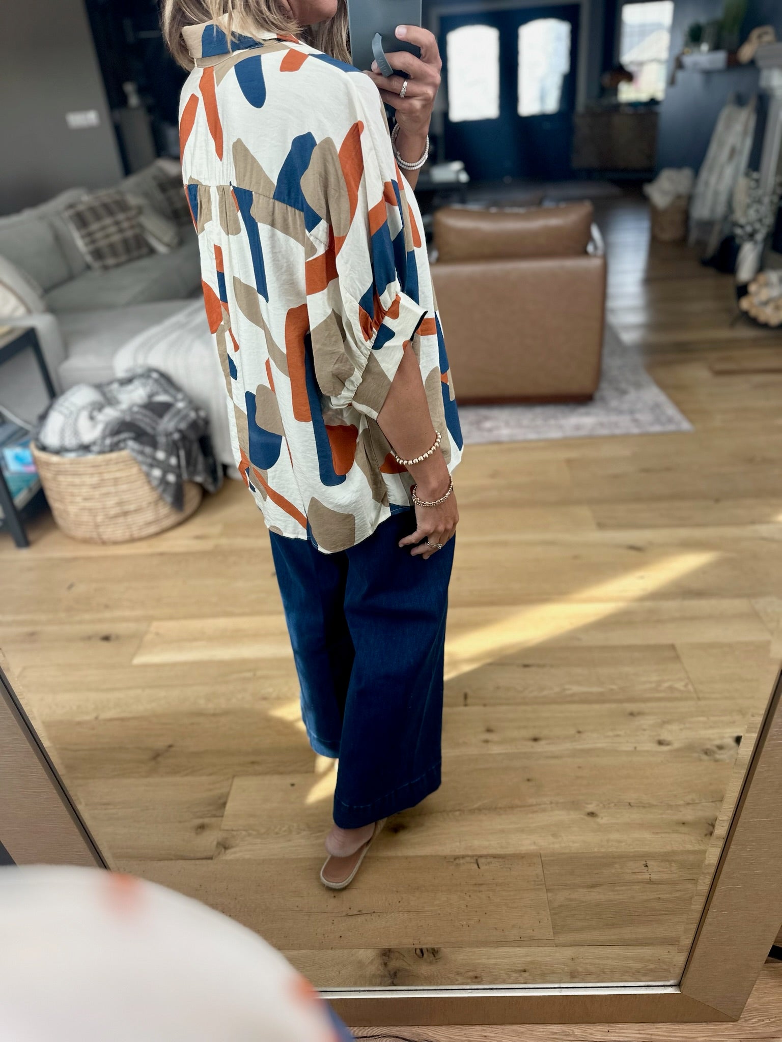 Wild Darling Patterned Button-Down Top-Day & Moon-Anna Kaytes Boutique, Women's Fashion Boutique in Grinnell, Iowa