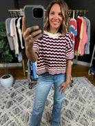 History Of Happiness Crochet-Knit Top-Short Sleeves-Hem & Thread-Anna Kaytes Boutique, Women's Fashion Boutique in Grinnell, Iowa