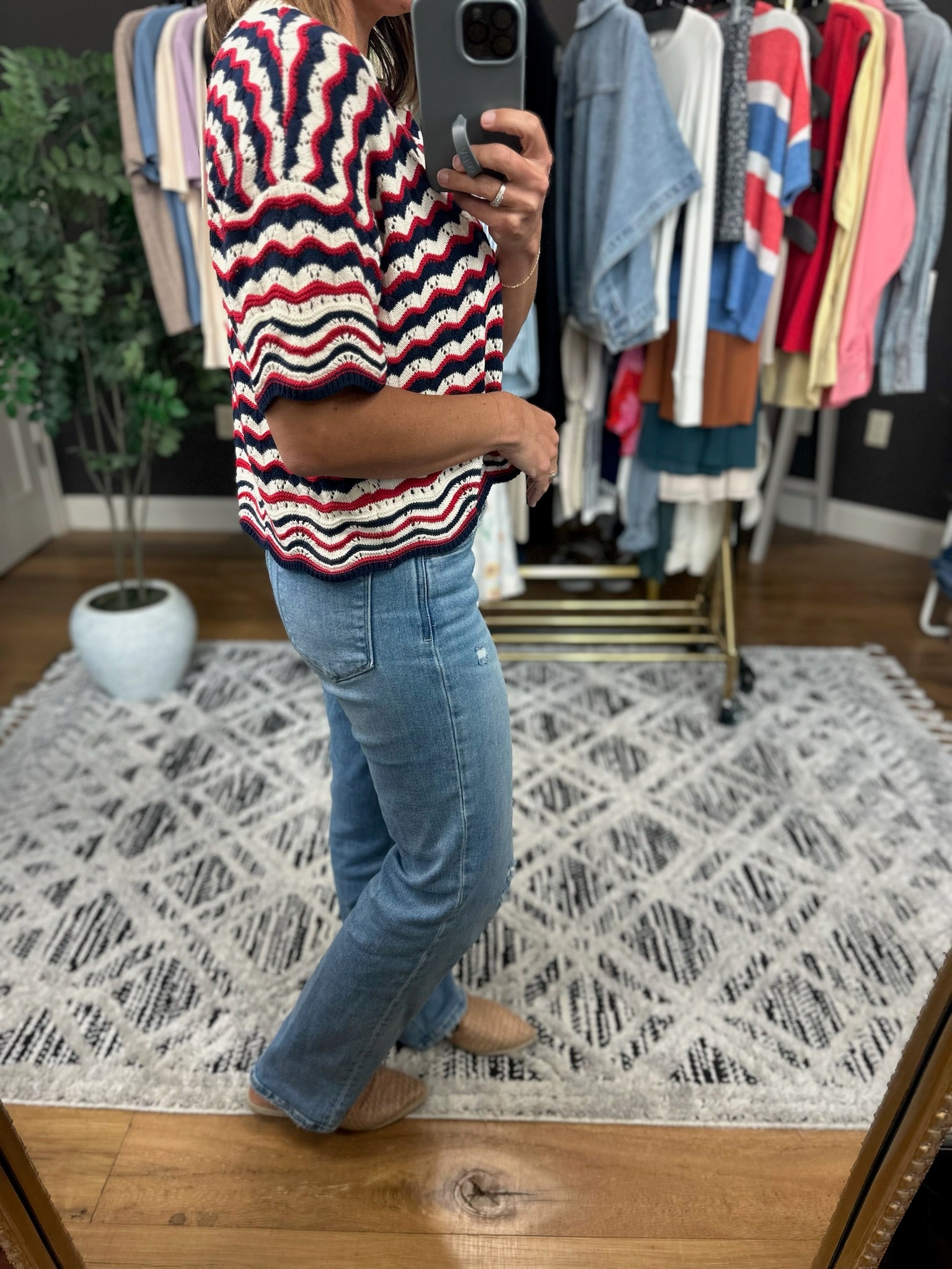 History Of Happiness Crochet-Knit Top-Short Sleeves-Hem & Thread-Anna Kaytes Boutique, Women's Fashion Boutique in Grinnell, Iowa