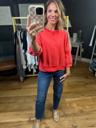 End Of The Day 3/4 Sleeve Top - Red-Jodifl-Anna Kaytes Boutique, Women's Fashion Boutique in Grinnell, Iowa