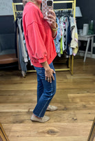 End Of The Day 3/4 Sleeve Top - Red-Jodifl-Anna Kaytes Boutique, Women's Fashion Boutique in Grinnell, Iowa