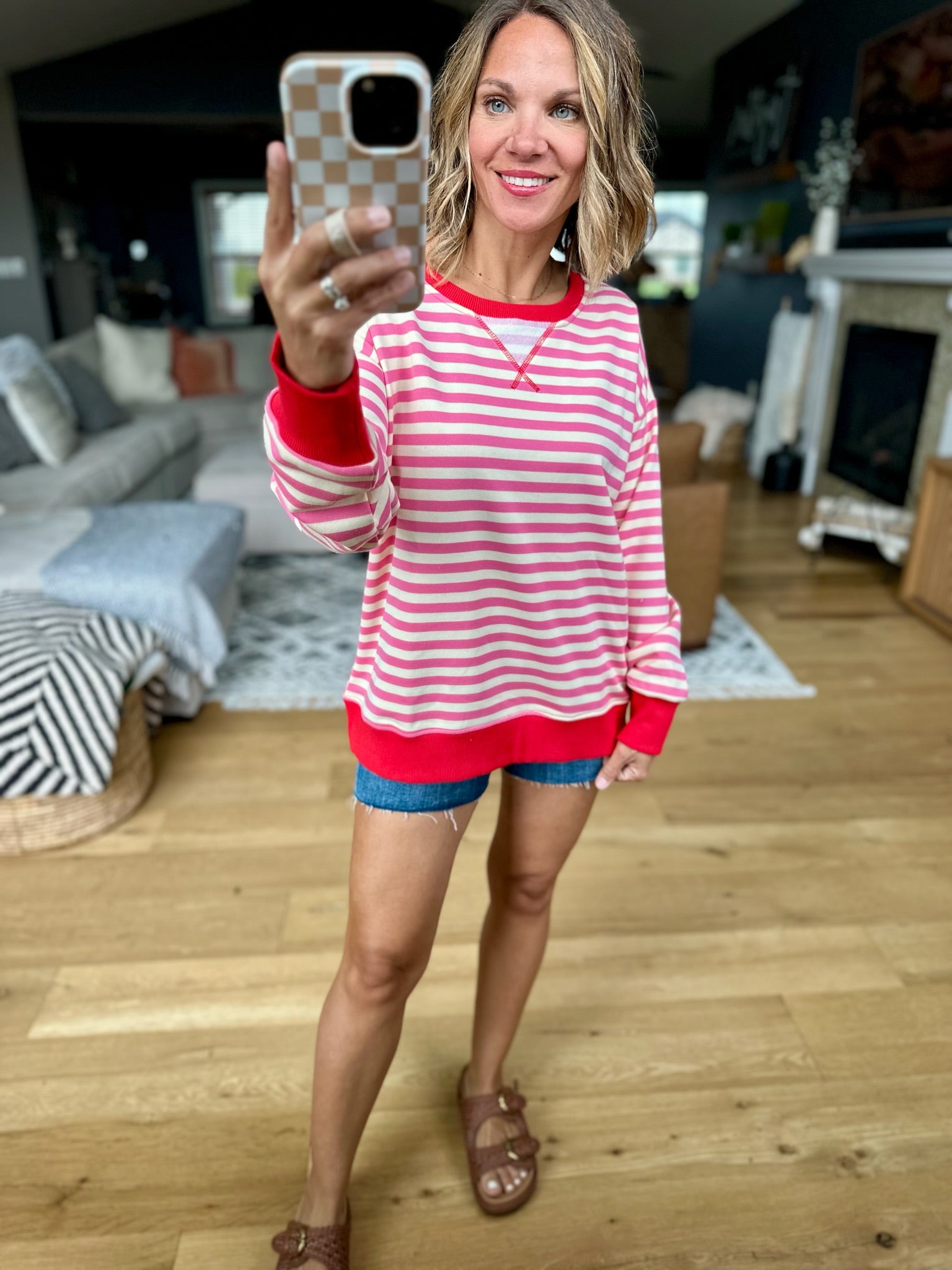 Rookie Season Striped Pullover - Multiple Options-Hem & Thread-Anna Kaytes Boutique, Women's Fashion Boutique in Grinnell, Iowa