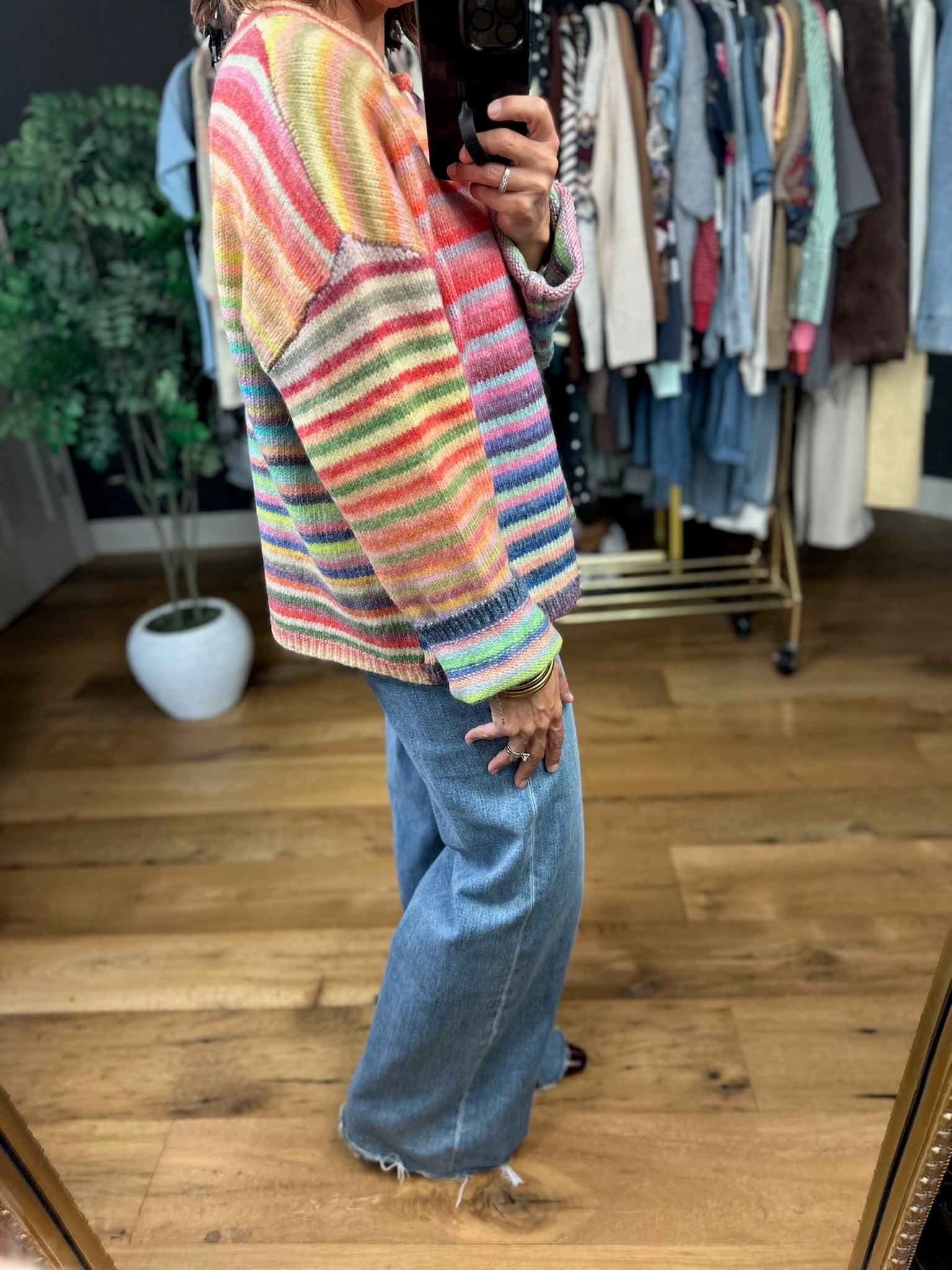 My Kind Of Joy Striped Button-Down Cardigan-Sweaters-Wishlist-Anna Kaytes Boutique, Women's Fashion Boutique in Grinnell, Iowa