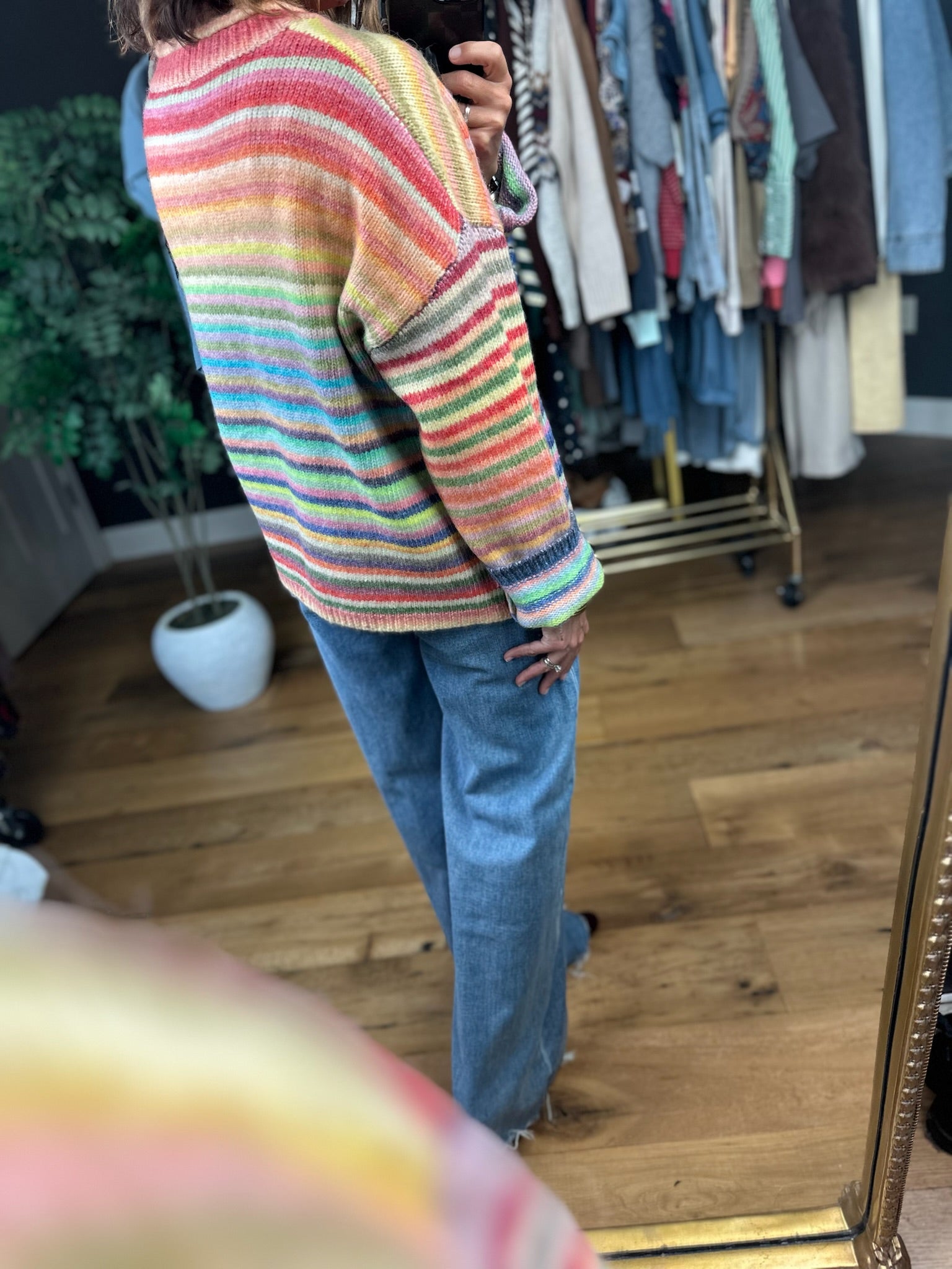 My Kind Of Joy Striped Button-Down Cardigan-Sweaters-Wishlist-Anna Kaytes Boutique, Women's Fashion Boutique in Grinnell, Iowa
