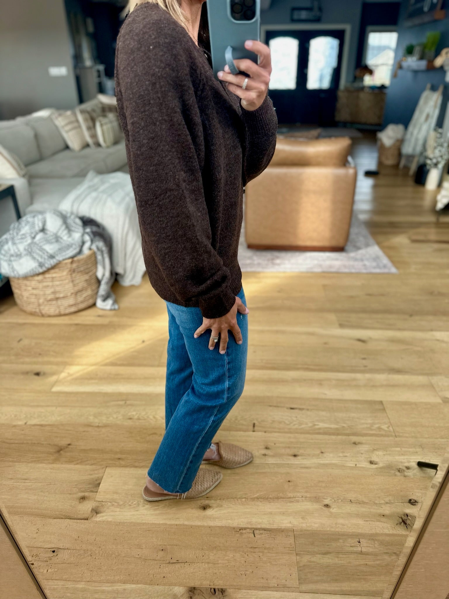 Yours Truly Button-Detail Knit-Blu Pepper-Anna Kaytes Boutique, Women's Fashion Boutique in Grinnell, Iowa