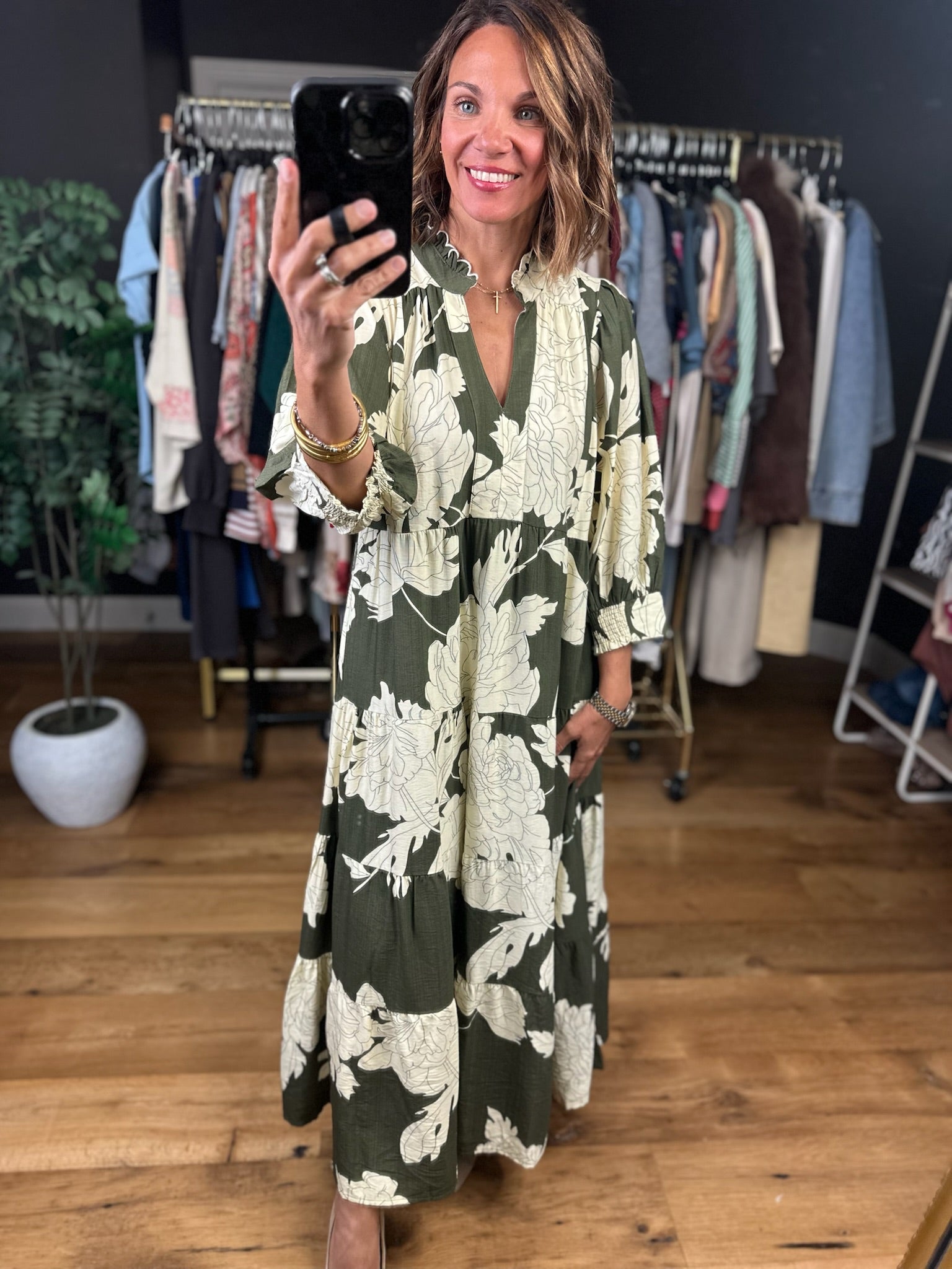 Keeping Up With Fall Floral Maxi Dress-Dresses-Umgee-Anna Kaytes Boutique, Women's Fashion Boutique in Grinnell, Iowa
