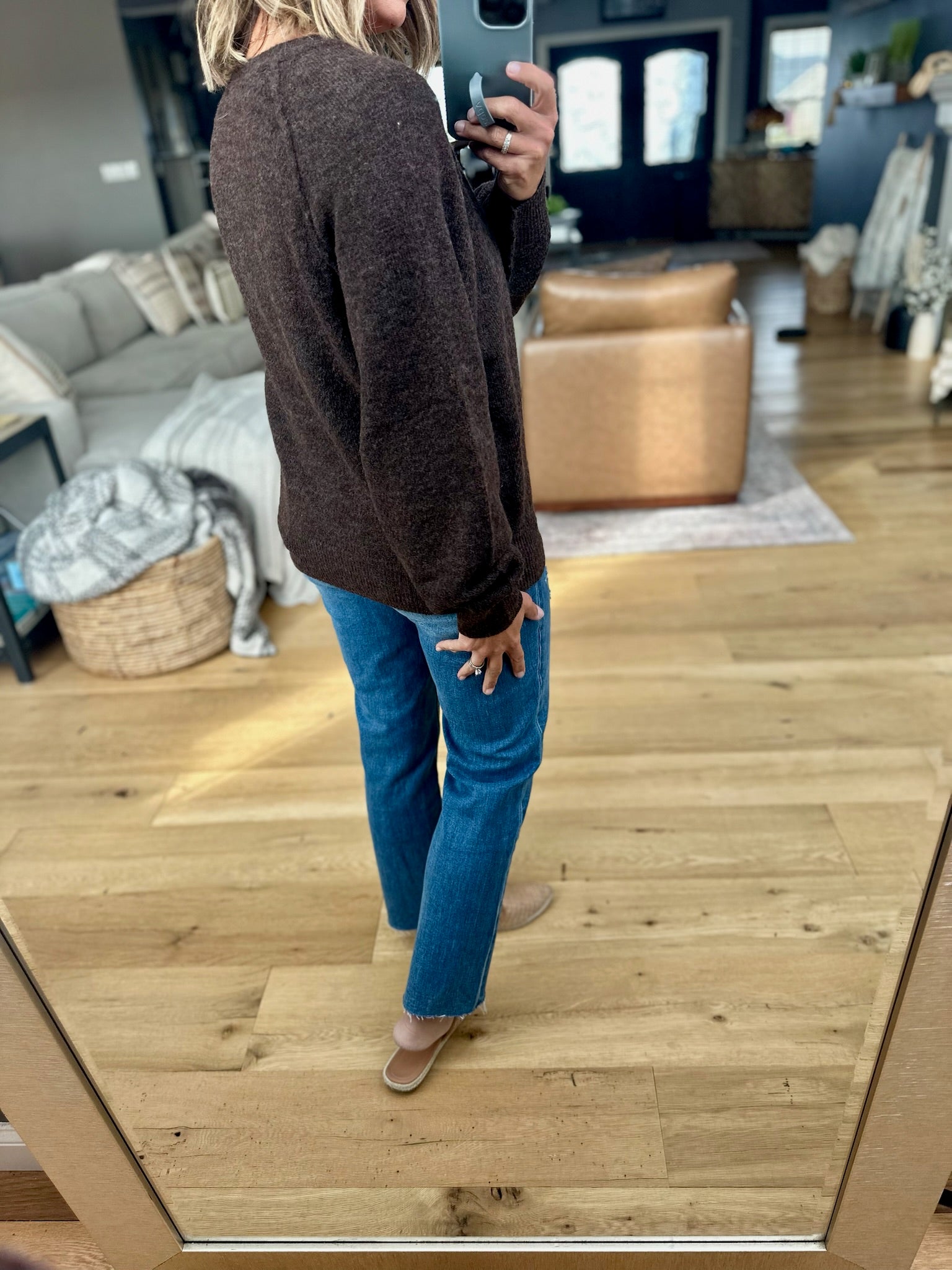 Yours Truly Button-Detail Knit-Blu Pepper-Anna Kaytes Boutique, Women's Fashion Boutique in Grinnell, Iowa